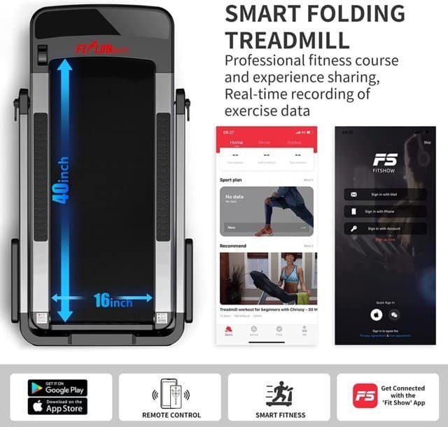 Tapis Roulant elettrico Walking Home Fitness, Tappeto da corsa pieghevole salvaspazio Bluetooth